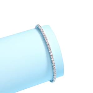 925 Sterling <b>Silver</b> Rose Gold Plated Brilliant Cut Bezel Set VVS Moissanite Trendy Unisex Cuban Chain <b>Bracelet</b> High - Product Image 1