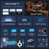 Proyector Inteligente Topleo 8K 1080P Android TV de Tiro Ultra Corto para Negocios y Educación, Proyector Inteligente Portátil