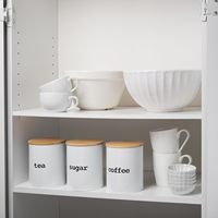 Ensemble de 3 boîtes de conservation alimentaire rondes pour la cuisine, ensemble de boîtes à farine, thé, café, sucre pour le comptoir