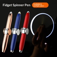Stylo gel métallique multifonctionnel lumineux à LED, avec fonction gyro rotatif, mignon et créatif, idéal comme cadeau de papeterie