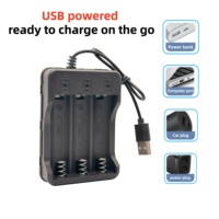 Cargador de Baterías Inteligente USB de 3 Ranuras para 18650, Carga Rápida, Indicador LED Independiente, Apagado Automático al Llenarse