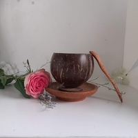 Taza de Café de Cáscara de Coco/ Taza de Cáscara de Coco Más Vendida, Taza de Coco Reutilizable Ecológica con Precio Económico/ Taza de Bambú