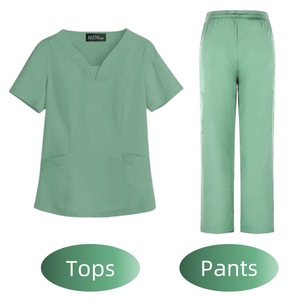 Surgical <b>Scrub</b> Sets Unisex Split Top And Bottom Moisture Wicking Hospital Uniforms For Doctors Nurses Beauty Salon Dental Work - Product Image 2