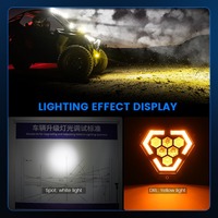 Lámpara de Trabajo Versátil Popular con 7 LED Geométricos, Marcadores Laterales Ámbar y Soporte Ajustable para Montacargas