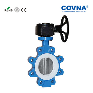 Válvulas de Mariposa de Hierro Fundido de Gran Diámetro Suministradas por el Fabricante, Interruptores Industriales Manuales de Asiento Suave, Diseño de Turbina con Anclaje - Product Image 2