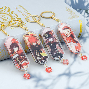 <span class=keywords><strong>Genshin</strong></span>-Llavero de impacto de Anime, colgante de doble cara acrílico, llavero para bolsa, accesorio - Product Image 4