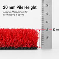 Gazon artificiel rouge de 20 mm pour cérémonies, mariages, événements, expositions, terrains de jeux scolaires, aires de jeux pour enfants, décoration de sol