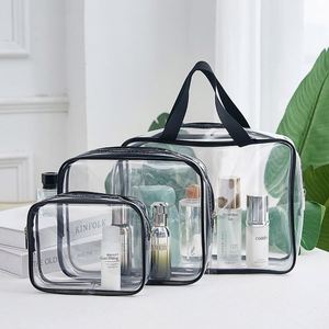 Bolsa de Aseo Transparente Reutilizable de PVC para Mujer, Bolsa de Viaje con Cierre, Bolsa de Maquillaje Impermeable con Etiqueta Privada - Product Image 4