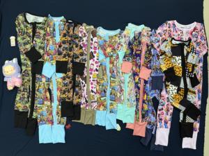 RTS 맞춤형 다양한 프린트 유기농 95% 대나무 5% 스판덱스 아기 및 유아용 지퍼 잠옷 옷 - Product Image 1