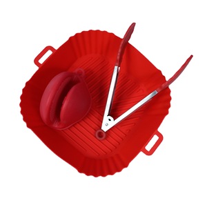Silicone <b>Bakeware</b> Set 3 Piece With Fryer Mat Clips And Gloves Reusable Kitchen Tools For Oven Microwave Use - Product Image 1