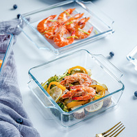Verre de cuisson à Double couche pour ménage, accessoire de cuisine en verre résistant à la chaleur, avec couvercle et Double oreilles