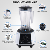 Mixeur Commercial Haute Performance 1500W 2200W pour Bar, Café et Smoothies, Grande Vitesse, Haute Efficacité, Certifié NSF, 1.5L 2L