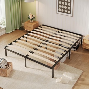 Cadre de lit en bois pleine grandeur pour mobilier de maison avec sommier à lattes en bois et panneaux de contreplaqué LVL - Product Image 1