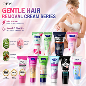 Crème dépilatoire douce pour femmes, corps, jambes, aisselles, hydratante, dépilatoire, OEM, marque privée, tous types de peau, parfumée - Product Image 1