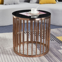 Ensemble de tables basses combinables de luxe nordique avec plateau en marbre, meubles de salon modernes et simples en métal, table d'appoint de canapé pour la maison