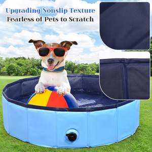 <span class=keywords><strong>Pliable</strong></span> Chien Pet Bain Piscine <span class=keywords><strong>Pliable</strong></span> En Plastique Kiddie Doggie Wading Piscine pour Petits Grands Chiens <span class=keywords><strong>Baignoire</strong></span> pour Salle De Bains - Product Image 3
