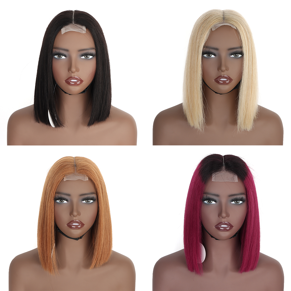 Brazilian Human Hair Short Bob Frontal Wig for Women 8inches Bone Straight Human Hair Wigs Lace Front - Image 1