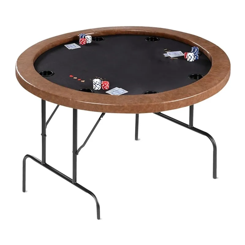 Venta caliente interior 47 "mesa de juego de póquer de casino plegable de lujo 8 jugadores mesa de póquer de juego para el entretenimiento