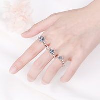Bague en argent sterling S925 avec moissanite DEF VVS1, taille brillant rond, pour bijouterie de mariage, vente en gros