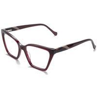 Monture de lunettes Elan Optical YB8206, style papillon œil de chat, pour femme, monture intégrale en acétate, livraison rapide