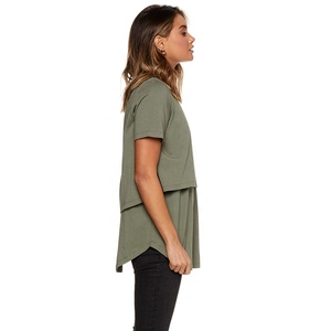 Vente en gros de vêtements de maternité T-shirts amples décontractés pour la grossesse T-shirts pour femmes enceintes avec accès aux soins infirmiers - Product Image 5