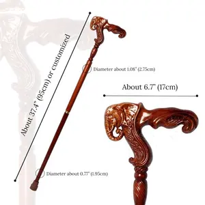 코끼리 머리 나무 걷는 노인 목발 손 너도밤 나무 지팡이 걷는 남자를위한 지팡이