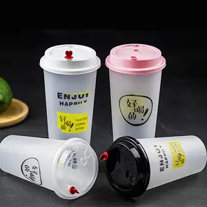 Tazze personalizzate in plastica PP da 24 once 700ml tazze da tè al latte a bolle con coperchi per bevande fredde e calde iml in tazze per etichette di stampo