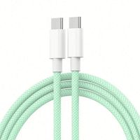 Kabel Pengisi Daya USB C ke USB C Warna Macaron Baru 60W Pengisian Cepat Kabel Charger Panjang untuk iPhone 15