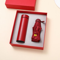 Coffret cadeau personnalisé avec logo, tasse isotherme en acier inoxydable, gourde à vide, mug à thé ou café, bouteille d'eau avec parapluie pour mariage