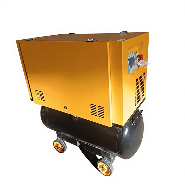 SPARTA 4kW 7.5kW 2-in-1 Mini Screw Air Compressor Small Size VSD Mobile Air Compressor with Tank Wheel