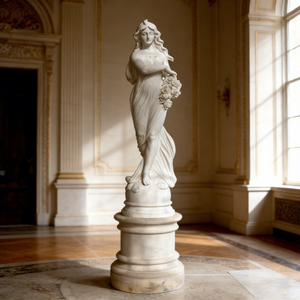 Décoration de jardin, œuvre d'art sculptée à la main personnalisée, design classique moderne, grande sculpture de dieu de la fleur en pierre - Product Image 1