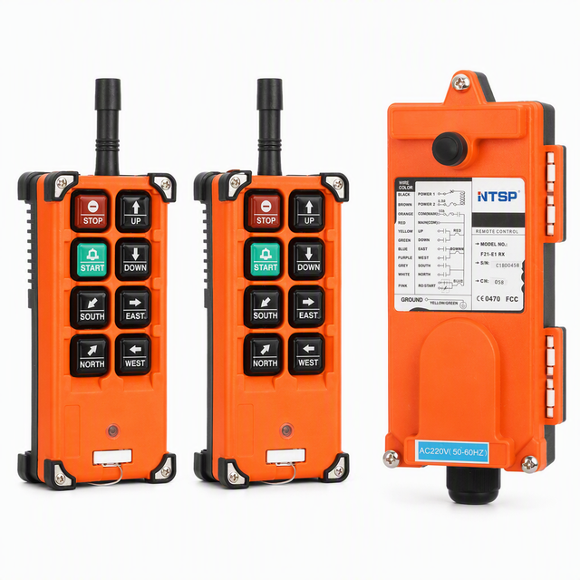 Wireless Crane Remote Control F21-E1B 6-Button 2-Transmitter Industrial Electric Lift Radio Switch Receiver