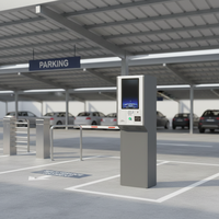 Kiosque de paiement extérieur Estar pour parking et péage avec options de paiement en espèces, carte ou mobile, et guichet automatique pour parking et péage