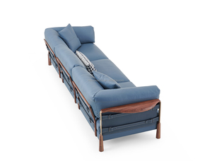 การออกแบบคลาสสิกและป๊อปดั้งเดิมที่เรียบง่ายทันสมัยชุดโซฟาหนังวอลนัทระดับไฮเอนด์ - Product Image 5