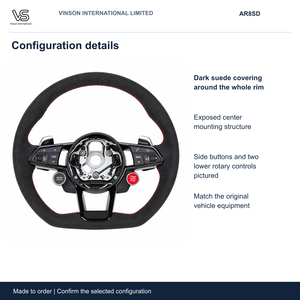 Volant en daim pour Audi R8 Open Center Configuration sélectionnée AR8SD - Product Image 2