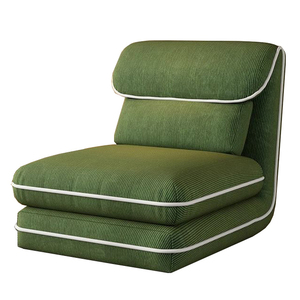 Canapé Pliant Paresseux Orange Gris Vert à Prix Abordable en Tissu Corduroy Personnalisé - Product Image 4