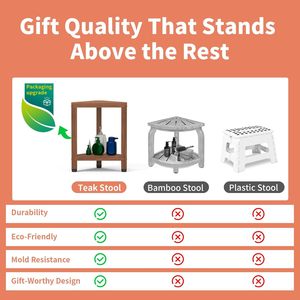 Tabouret de <span class=keywords><strong>douche</strong></span> d'angle en teck avec étagère de rangement Repose-pieds de <span class=keywords><strong>douche</strong></span> pour raser les jambes <span class=keywords><strong>Petit</strong></span> <span class=keywords><strong>banc</strong></span> pour <span class=keywords><strong>douche</strong></span> intérieure pour s'asseoir sur le siège de bain - Product Image 3