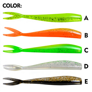 Lot de 12 leurres souples en PVC à queue fourchue de 10 cm et 3,4 g, NOUVEAU, pour la pêche en eau douce, leurres à queue fendue pour achigan, <span class=keywords><strong>brochet</strong></span>, prédateur, mandarinfish - Product Image 3