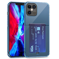 Portefeuille en plastique antidérapant avec porte-cartes, pour iphone 12, étui résistant aux chocs en tpu