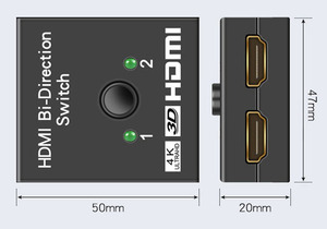 <span class=keywords><strong>Commutateur</strong></span> <span class=keywords><strong>HDMI</strong></span> SYONG, sélecteur bidirectionnel, 4K/3D/1080P, sortie 1x2 et 2x1, commutation manuelle, compatible avec DVD Xbox - Product Image 3