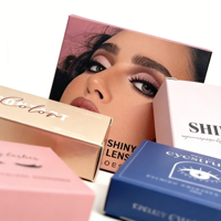Boîte en papier de style dossier haut de gamme personnalisée Freshgo pour l'emballage des lentilles de contact, recyclable et écologique, emballage OEM