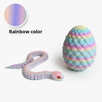 Serpent imprimé en 3D avec articulations mobiles, simulation de serpent, ornement de bureau, décoration animale pour la maison, accessoires de bureau pour enfants