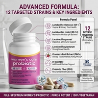 Private Label Probiotica Capsules voor Vrouwen, 25 Miljard CFU, 12 Stammen, voor Vaginale pH-Balans & Urineweggezondheid Supplement