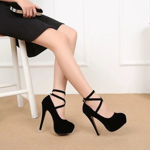 2023 Summer New European and American Fashion Cross Strap Large Heel High Heels Women's Nightclub Women's <b>Shoes</b> - Product Image 3