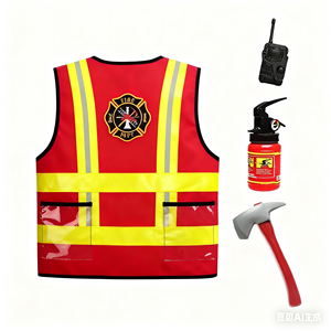 Ecowalson Petit <span class=keywords><strong>Pompier</strong></span> <span class=keywords><strong>Pompier</strong></span> Cosplay Costume pour Garçons <span class=keywords><strong>Rouge</strong></span> Feu Perceuse Costume pour Nouvel An et Halloween Carnaval Fêtes - Product Image 5