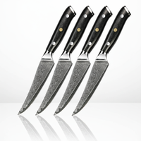 Couteau en acier Damas avec logo personnalisé et couteau à viande en acier Damas avec manche ergonomique en bois – Vente en gros usine
