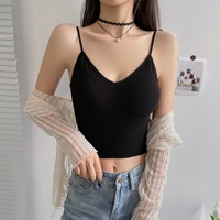 섹시한 오픈 백 패딩 탱크 탑 내장 브라 탑 U 넥 여름 패딩 여성 자르기 탑 여성 원활한 여름 속옷 란제리