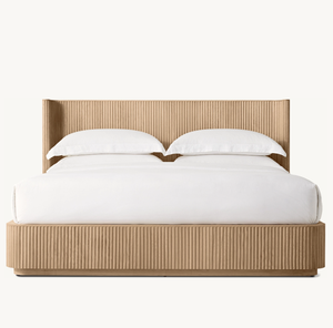 Luxury Home Furniture Bed <b>Frame</b> Wooden Beds Bedroom <b>Oak</b> GRE-V24003BD Bedroom Furniture GRE-V24003BD - Product Image 4