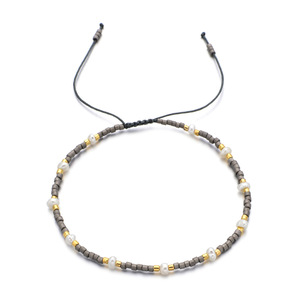 קסם אופנה עבור צמיד ארוגים מתכווננת עם חבל קלוע עם אורז צבעוני חרוז זרעי חרוז פשוט עבור צמיד - Product Image 4