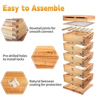 Nueva Caja de Abejas China de Madera de Ciprés con Cera Hidrolizada, Colmena de Abejas de Paredes Gruesas, Cubo Tradicional para Atraer Jorobas de Abejas